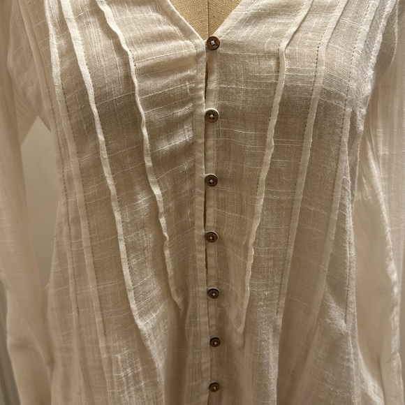 FREE PEOPLE ✨ NWT GRETA BUTTON-DOWN GAUZE TUNIC | XS | white | send an offer! ❤️ - Picture 4 of 6